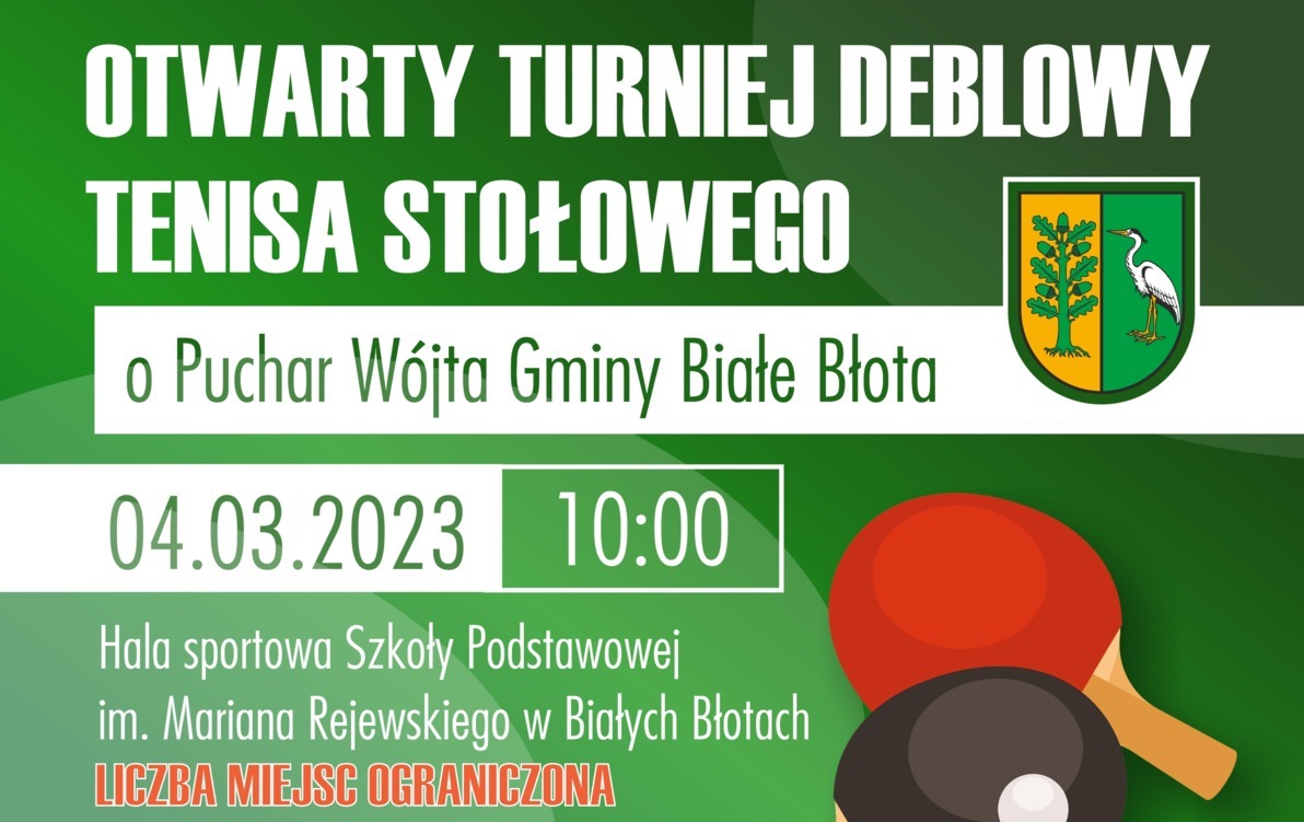 Zdjęcie do Otwarty Turniej Deblowy Tenisa Stołowego o Puchar W&oacute;jta Gminy Białe Błota
