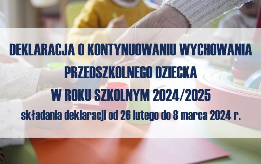 Zdjęcie do Deklaracja woli kontynuowania uczęszczania dziecka do oddziału przedszkolnego
