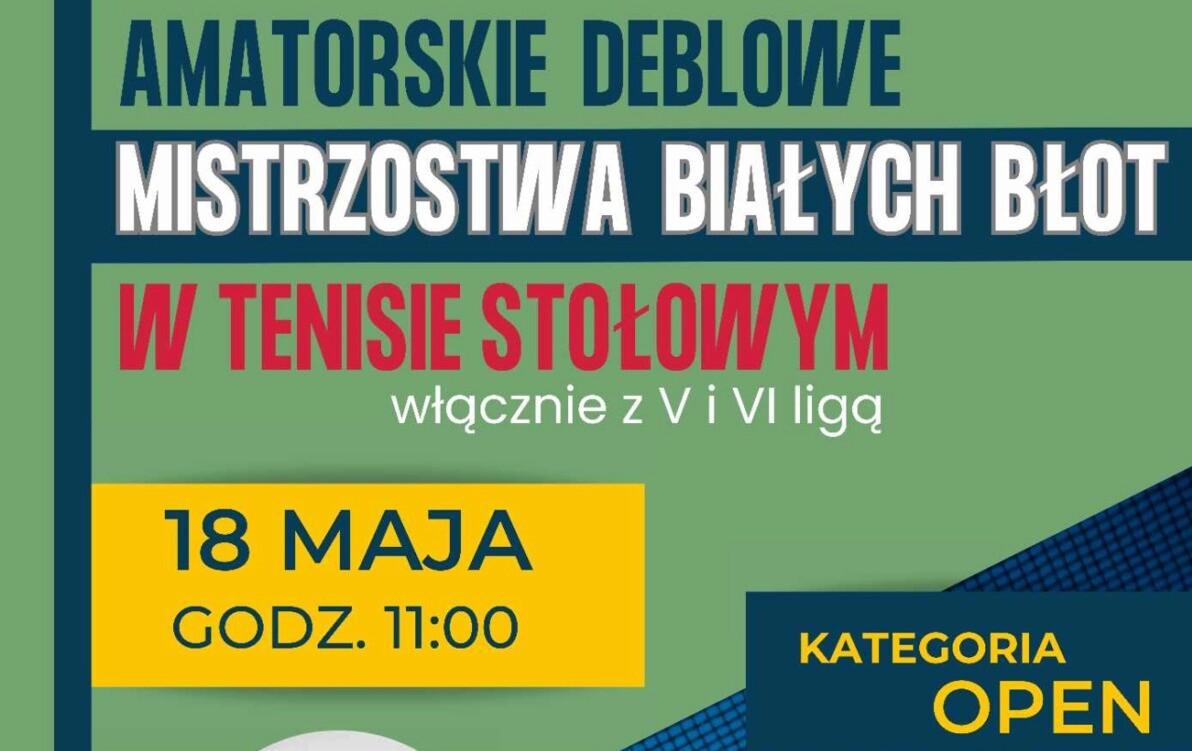 Zdjęcie do Amatorskie Deblowe Mistrzostwa Białych Błot w Tenisie Stołowym