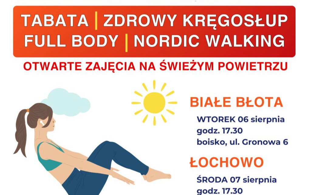 Zdjęcie do Otwarte zajęcia LOWE na świeżym powietrzu! Zdrowy Kręgosłup, Tabata, Full Body i Nordic Walking! &nbsp;