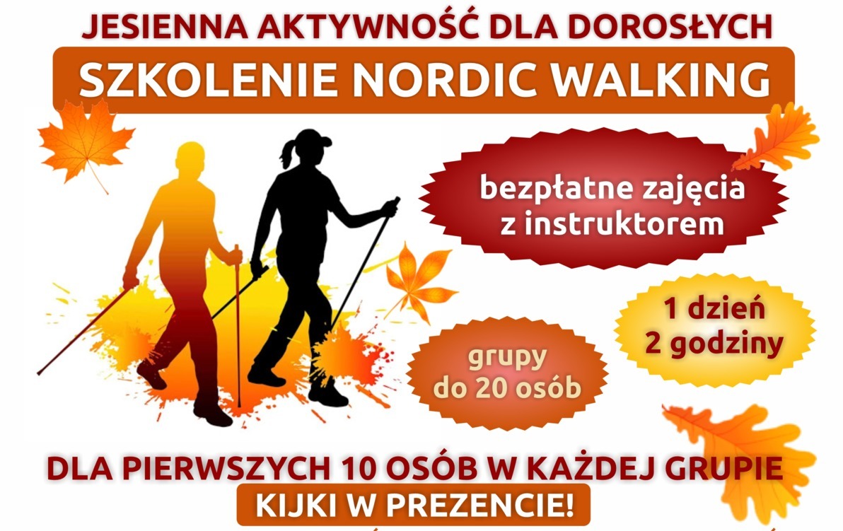 Zdjęcie do LOWE Białe Błota jesienią! Bezpłatne szkolenie z NORDIC WALKING!
