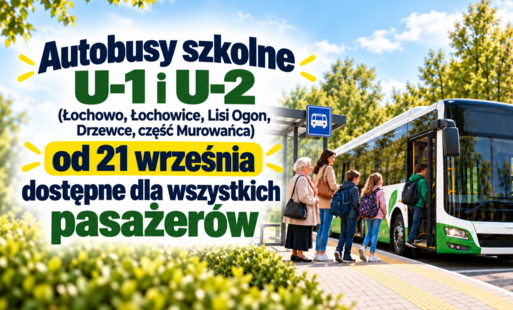 Zdjęcie do Od 21 września autobusy szkolne U-1 i U-2 dostępne dla wszystkich pasażer&oacute;w!